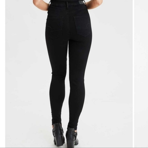 American Eagle AEO Curvy Highest Rise Jegging Black Women's 6 Next Level Stretch - Picture 2 of 11